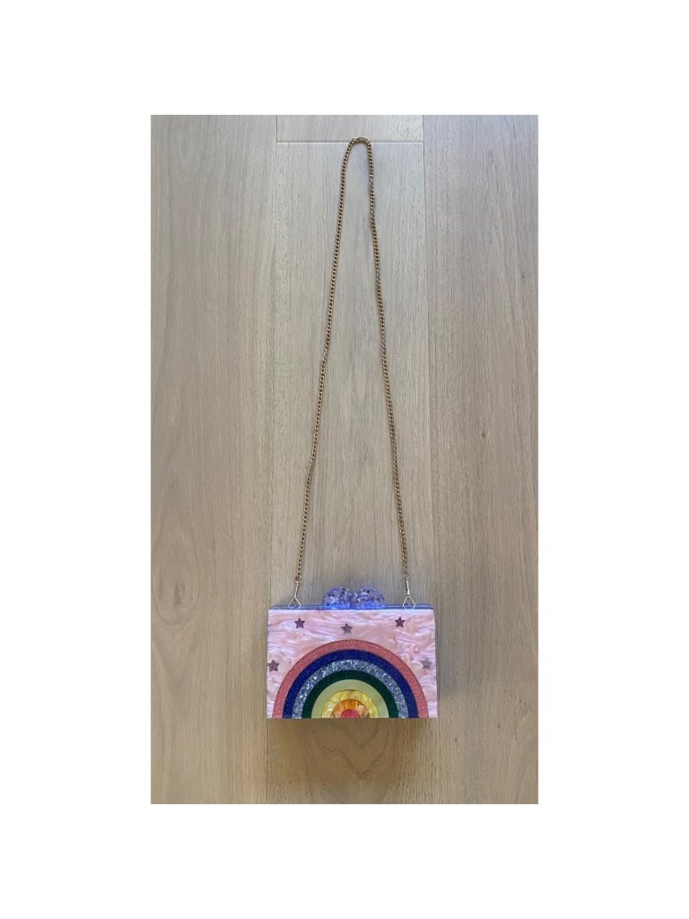 Elizabeth Sutton Collection Bari Lynn Rainbow Happy Purse Chain Shoulder Crossbo